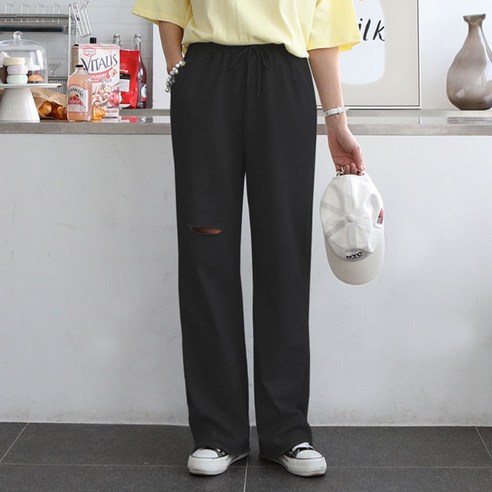 [쏭스타일] 헤짐와이드트레이닝팬츠