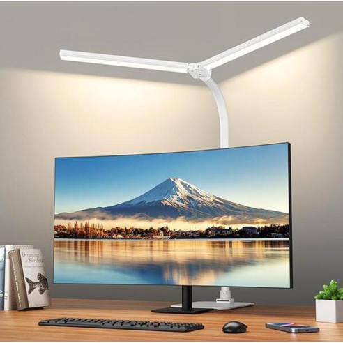 몬스터라이트 듀얼헤드 LED 책상 스탠드 – 800mm 와이드 조명, 졸업 및 입학 선물에 적합한 베이스형 공부스탠드