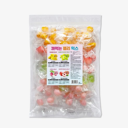 까먹는 젤리 믹스 250g x 4가지맛 망고 리치 샤인머스켓 백도복숭아, 1개, 1kg