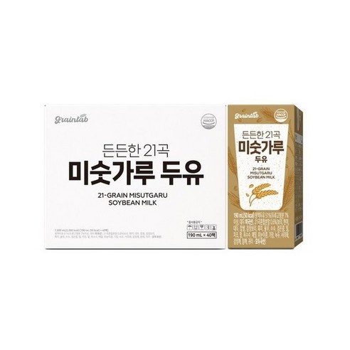 그레인랩 든든한 21곡 미숫가루두유 40팩 x 1박스 / 21가지 국산 곡물