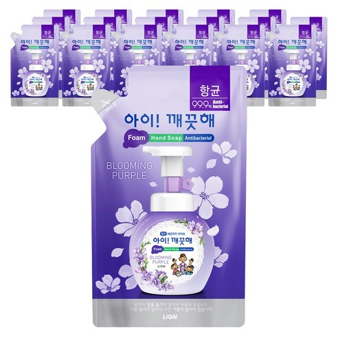 아이깨끗해 핸드워시 리필 블루밍퍼플, 200ml, 18개