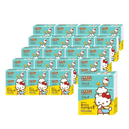 헬로키티 뽑아쓰는 키친타올 톡톡 (100매X3개) 20팩 총 60개, 100매