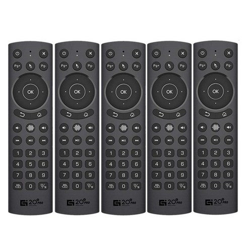 5PCS AIR 마우스 원격 제어 Google Assistant Voice Search Gyro Bluetooth 2.4G 무선 G20S Pro, 검정, 하나