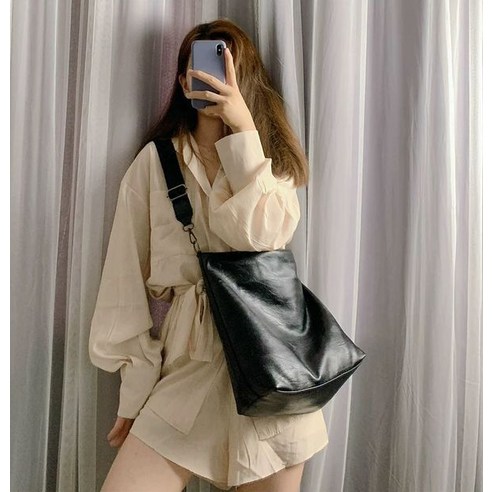 Mao여성 가방 새로운 패션 한국어 스타일 캐주얼 버킷 가방 광대역 메신저 가방 대용량 간단한 어깨 가방