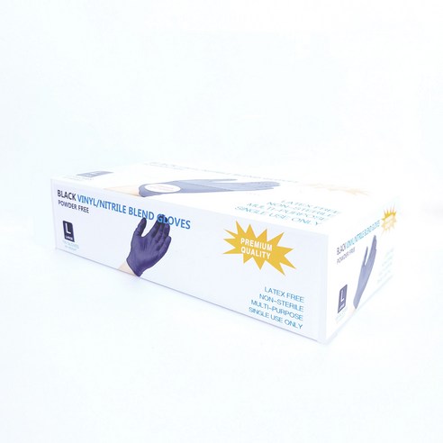 블랙 니트릴장갑 다용도 일회용 위생 장갑, 100p, 대(L)