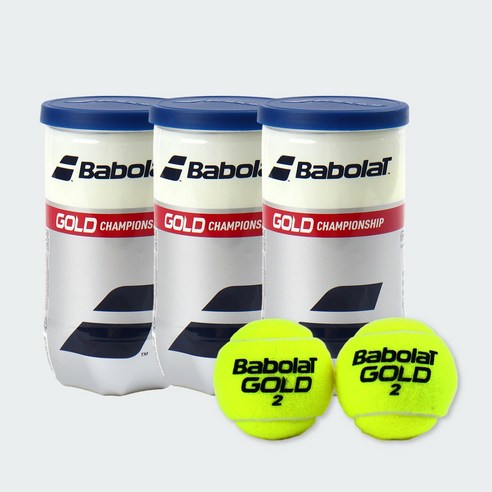 바볼랏 NEW 골드 챔피언쉽 시합구 3캔(6볼) TENNIS BALL, 3개, 옐로우