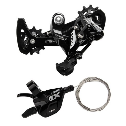 산악 자전거 뒷 변속기 롱 케이지 및 오른쪽 시프터 레버 그룹셋, 검은 색, 알루미늄 합금