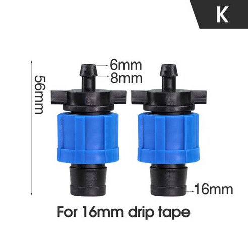 있는 16mm 마이크로 드립 테이프 커넥터 티 수리 엘보 플러그 탭 피팅 잠금 호스 조인트 온실, 50개