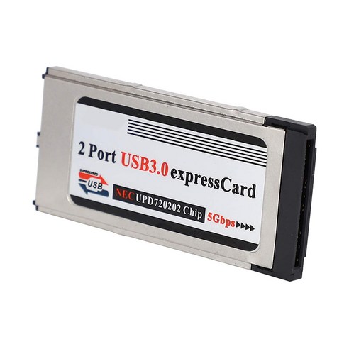 노트북 노트북 용 고속 듀얼 2 포트 USB 3.0 Express 카드 34mm 슬롯 Express 카드 PCMCIA 변환기 어댑터, 하나, 은, 은