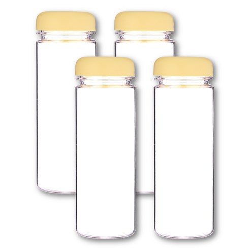 국산 트라이탄 물병 무지 마이보틀, 옐로, 500ml, 4개