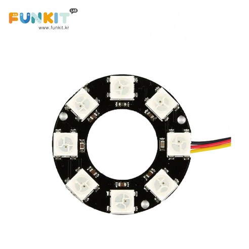 아두이노 신호등 8mm LED 모듈 TRAFFIC-LIGHT, 1개 3파이led보라 11 아두이노 네오픽셀 원형 RGB LED 8구 커넥터형, 1개