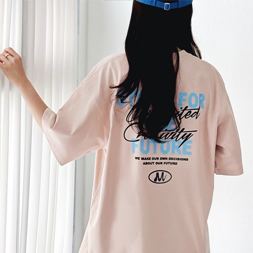 현대적이고 편안한 스타일을 위한 모던바이브 그로우 오버핏 프린팅 반팔 티셔츠