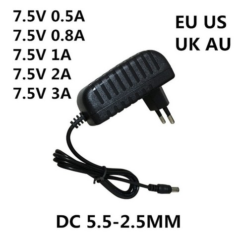 AC 100-240V-DC 7.5 V 0.5A 0.8A 1A 2A 3A 스위칭 전원 공급 장치 볼트 변환기 어댑터 충전기, 02 7.5V 1A_01 미국