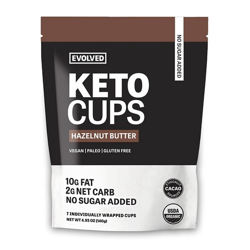 이팅이볼브드 케토 컵 140g 글루텐 프리 비건 무설탕, 헤이즐넛 버터(Hazelnut Butter), 1개