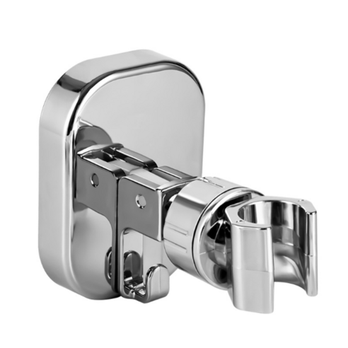 심플 강력 무타공 흡착식 샤워기 거치대 각도 조절 홀더, 크롬실버