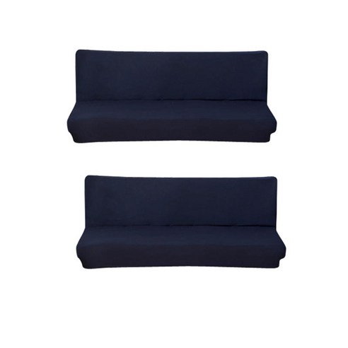 2 pcs 스트레치 암리스 소파 커버 소파 침대 슬립 커버 프로텍터 150-190cm 미끄럼 방지 소파 실드 폴리 에스터, 네이비 블루, 설명