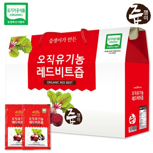 [KT알파쇼핑]즙쟁이 유기농 레드비트즙 1박스 30포, 80ml, 30개