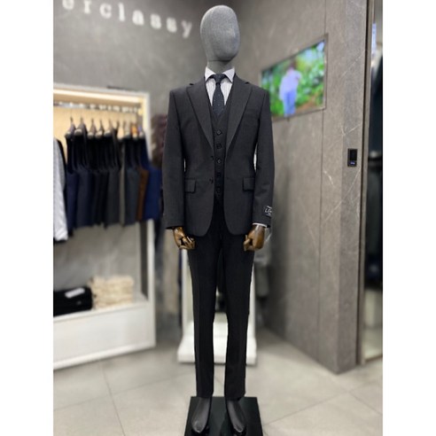 리버클래시 23F/W 차콜 울 혼방 3피스 테일러핏 수트(LJW11291 LJW13291)