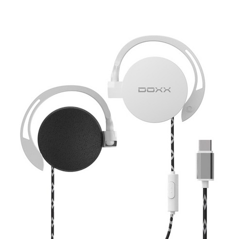 DOXX 독스 C타입 귀걸이형 유선이어폰 DX-H501C, 화이트, DX-H501C(화이트)