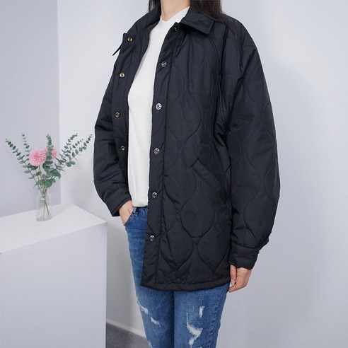 빅걸스토리 여성용 빅사이즈 펠로 누빔 데일리 캐주얼 오버핏 아우터 겨울점퍼