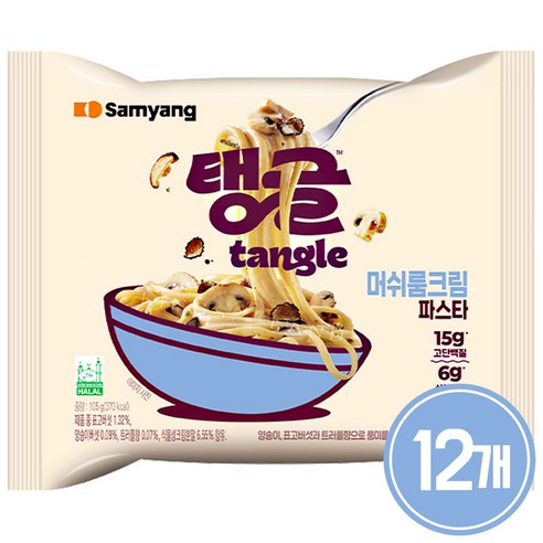 삼양 탱글 머쉬룸크림파스타 105g, 12개