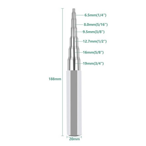 동파이프 확관기 스웨이징 펀치 구리 튜브 확장기 핸드 확장 도구 6 in 1 1/4 5/16 3/8 5/8, Silver, 01 Silver