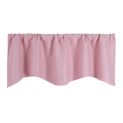 WJSHOP 짧은 커튼 패널 솔리드 컬러 Valance 부엌 Windows 용, 폴리 에스터, 핑크