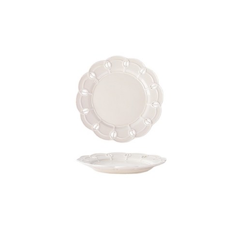 ANKRIC 예쁜머그잔 찻잔 컵과 접시 복고풍 세라믹 컵과 접시 세트 양각 스낵 플레이트 커피 컵과 접시 세트 꽃 컵 애프터눈 티 컵 레스토랑, 8인치 펀칭 리본 접시