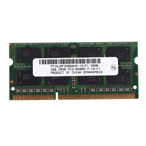 Youmine DDR3 SO-DIMM DDR3L 1.5V 노트북 노트북용 메모리 램(2GB/1066), 초록