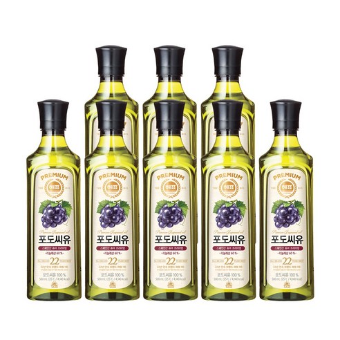 해표 포도씨유, 500ml, 8개