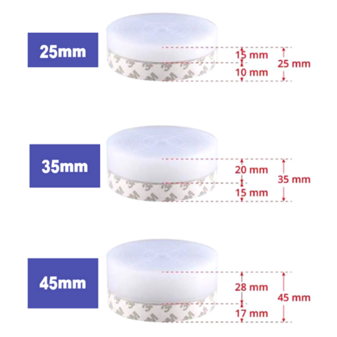 틈새 실리콘 투명 현관문 문풍지 문틈 바람막이 문틈막이 외풍 우풍 차단 방풍 비닐, 1.폭25mm x 2미터 x 1개, 1개