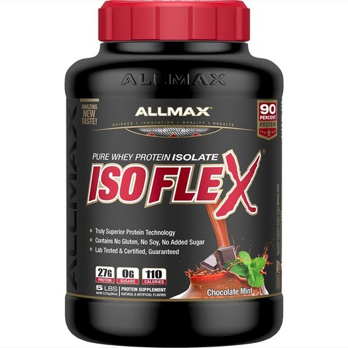 Allmax 아이소플렉스 퓨어 웨이 프로틴 아이솔레이트, 초콜릿 민트(Chocolate Mint), 2.27kg