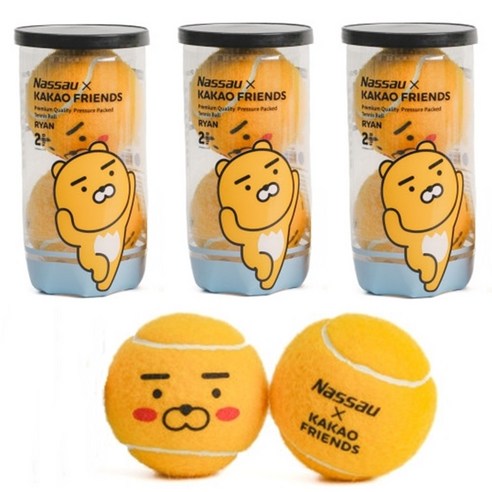 낫소 테니 스공 테니 스볼 유압구 선물 3세트 (6개입), 3개, 라이언 테니스공