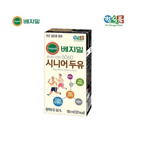 베지밀 5060 시니어 두유, 190ml, 96개