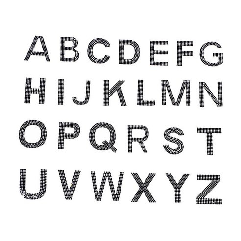 26pcs 라인 석A-Z 영어 알파벳 패치 바느질 편지에 철 diy 셔츠 신발 가방에 대 한 아플리케 의류 스티커, 검은 색, 천