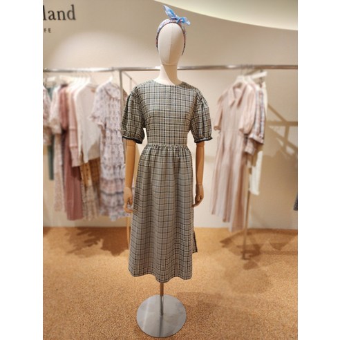 써스데이아일랜드 린넨 체크 셔링 원피스 T234AOP643W Best Top5