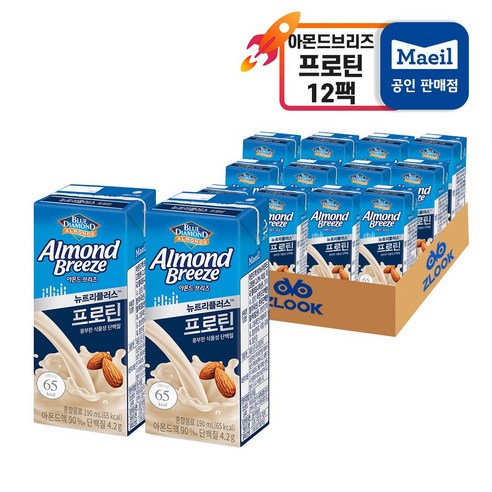 블루다이아몬드 아몬드 브리즈 뉴트리플러스 프로틴, 170ml, 48개