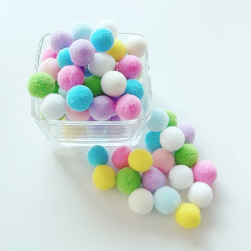 컬러 믹스 폼폼이 뿅뿅이 칼라솜 솜방울 10mm-30mm, 20미리*2봉, 1개, 캔디