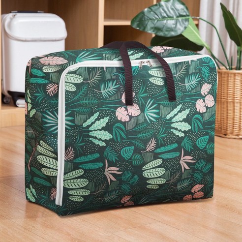 DFMEI 새로운 이동 코튼 가방 수하물 가방 퀼트 스토리지 박스 슈퍼 대형 인쇄 의류 휴대용 마무리 가방 도매, 녹색 해초 슈퍼 대형