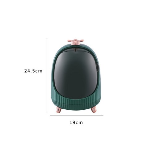 DFMEI 화장품 수납함 브러쉬 배럴 LED 가정용 화장대 거치대화장함, 1030 스몰 잉크그린