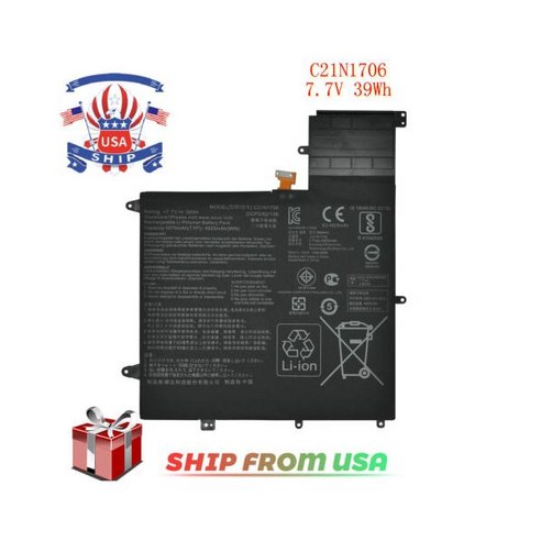 C21N1706 배터리 for 에이수스Zenbook 플립 S UX370UA UX370F Q325UA UX370UA-EA376R US, 1개