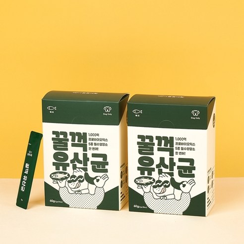 튼튼대학 강아지 꿀꺽 유산균 장 피부 눈 관절 치아 소화효소 종합 영양제, 2팩, 장/유산균