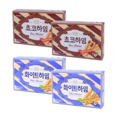 크라운 쵸코하임 142g x 2p + 화이트하임 142g x 2p 세트, 2세트