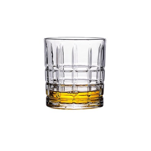 ANKRIC 물컵 [] 유럽 크리스탈 유리 위스키 컵 바 KTV 맥주컵 가정용 컵, 격자무늬 술잔 ‘320ML’ 48개개