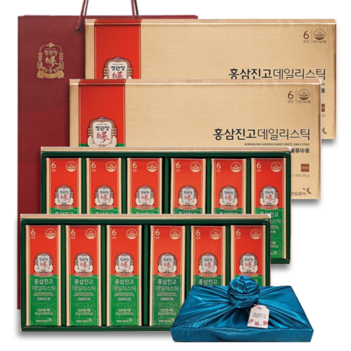 정관장 홍삼진고 데일리스틱 30포 홍삼정 감사선물세트, 2박스