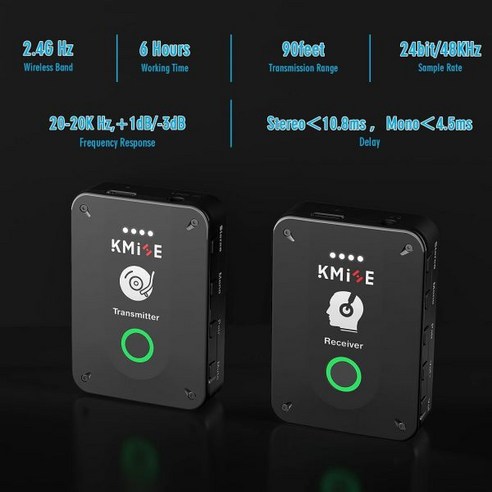 무선 인이어 모니터 시스템 Pro 2.4G 스테레오Mono IEM 송신기 및 수신기 자동 페어링 스튜디오 밴드 리허설 라이브 퍼포먼스용., 1개