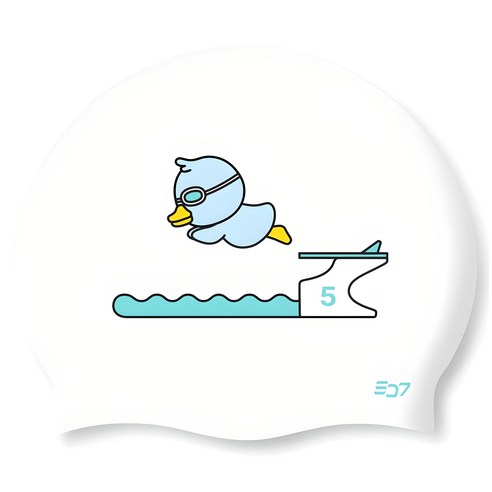 SD7 실리콘 수영모자 SGL-CA451, 다이빙 스닥이 화이트, 1개
