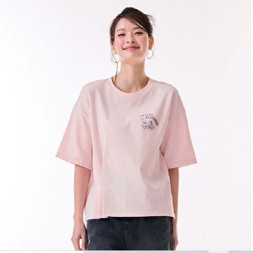 체이스컬트[경산 NC] 여성 밑단 변형 5부 라운드 여름 반팔 티셔츠