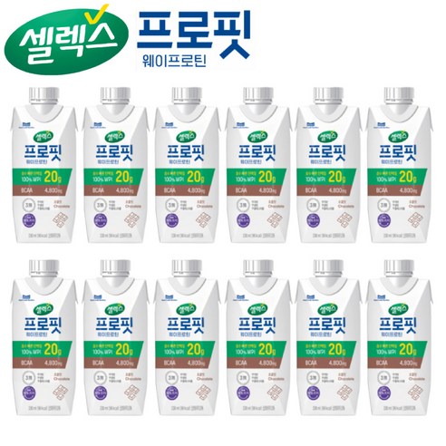 셀렉스 프로핏 프로틴음료 웨이프로틴 초코 초콜릿맛 330ml X 12팩 +콤부차 1포