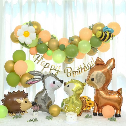 [피앤비유니티]초록마을 데이지와 동물 친구들 생일 풍선세트, 데이지 동물 친구 파티/이벤트